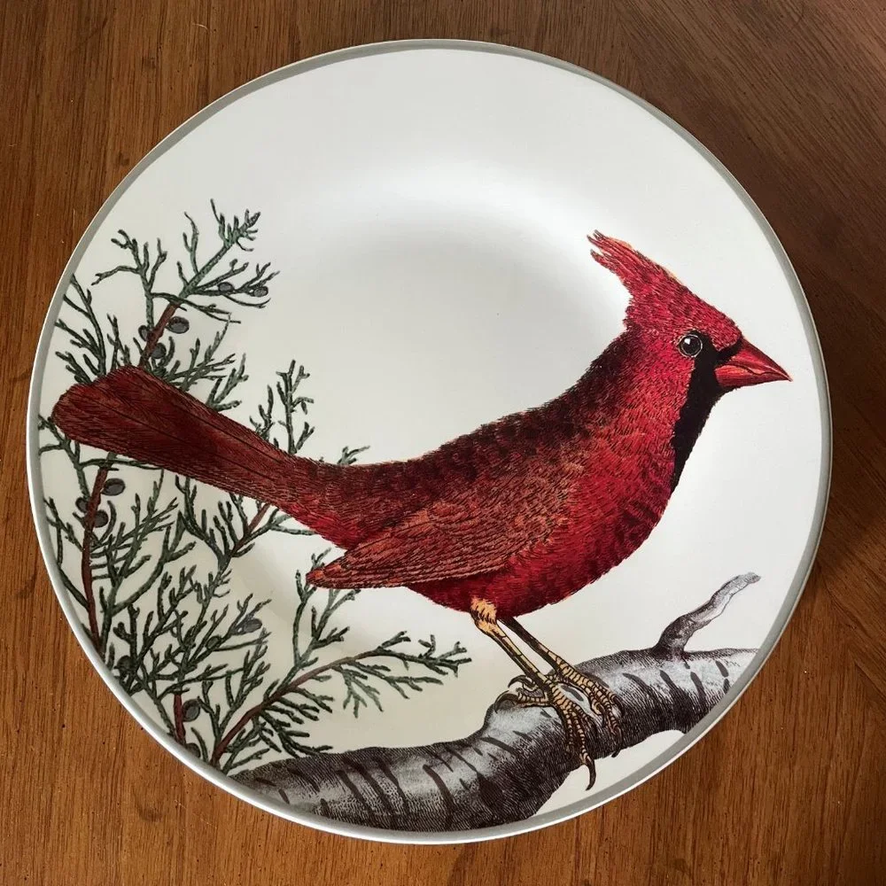 Winter Fauna by Pottery Barn China Bird Salad Plate SET of 3